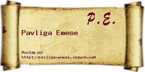 Pavliga Emese névjegykártya